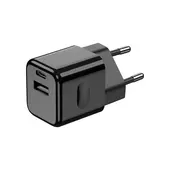 Kép 1/7 - V-TAC fali 20W gyorstöltő, utazó adapter, Power Delivery, USB és Type-C csatlakozóval, fekete - 6677