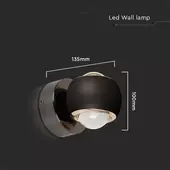 Kép 2/7 - V-TAC fali kétirányú 10W kültéri LED lámpa, fekete házzal, meleg fehér - SKU 23007