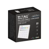 Kép 1/8 - V-TAC RGB+W, fali 4 zónás rádiófrekvenciás LED szalag távirányító - SKU 2917