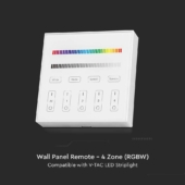 Kép 4/8 - V-TAC fali RGB+W 4 zónás rádiófrekvenciás LED szalag távirányító - SKU 2917