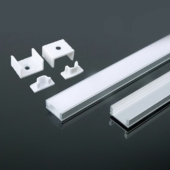 Kép 1/4 - V-TAC falon kívüli alumínium LED szalag profil fehér fedlappal 2m - SKU 3355
