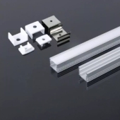 Kép 1/4 - V-TAC falon kívüli alumínium LED szalag profil fehér fedlappal 2m - SKU 3358