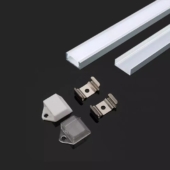 Kép 1/2 - V-TAC falon kívüli alumínium LED szalag profil fehér fedlappal 2m - SKU 3370