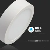 V-TAC falon kívüli mennyezeti kerek LED panel 18W meleg fehér - SKU 4916