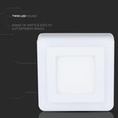 V-TAC falon kívüli mennyezeti szögletes LED panel 15W természetes fehér - SKU 4926