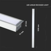 Kép 2/13 - V-TAC fehér 7 cm széles süllyeszthető lineáris LED lámpa 121cm 40W természetes fehér - SKU 21380