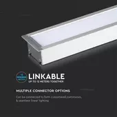 Kép 13/13 - V-TAC fehér 7 cm széles süllyeszthető lineáris LED lámpa 121cm 40W természetes fehér - SKU 21380