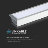 Kép 13/13 - V-TAC fehér 7 cm széles süllyeszthető lineáris LED lámpa 121cm 40W természetes fehér - SKU 21380