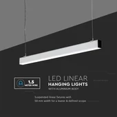 V-TAC fehér függeszthető, dimmelhető lineáris LED lámpa 120cm 40W természetes fehér - SKU 21383