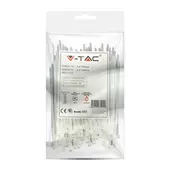 Kép 1/7 - V-TAC fehér, műanyag gyorskötöző 2.5x100mm, 100db/csomag - SKU 11159