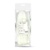 Kép 1/7 - V-TAC fehér, műanyag gyorskötöző 2.5x200mm, 100db/csomag - SKU 11163