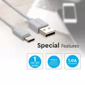 Kép 4/6 - V-TAC fehér, USB - Type-C 1m hálózati kábel - SKU 8482