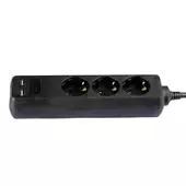 Kép 1/10 - V-TAC fekete elosztó 3db aljzattal, 2db USB csatlakozó, 5m kábel - SKU 8777