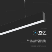Kép 9/9 - V-TAC fekete mennyezetre függeszthető lineáris LED lámpa 120cm 40W hideg fehér - SKU 21600
