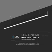 V-TAC fekete mennyezetre függeszthető lineáris LED lámpa 120cm 40W meleg fehér - SKU 21882