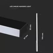 Kép 6/9 - V-TAC fekete mennyezetre függeszthető lineáris LED lámpa 120cm 40W természetes fehér - SKU 21374