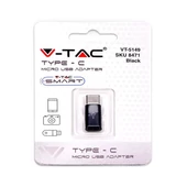 V-TAC fekete, Micro USB - Type-C átalakító - SKU 8471
