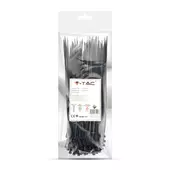 Kép 1/7 - V-TAC fekete, műanyag gyorskötöző 2.5x200mm, 100db/csomag - SKU 11164