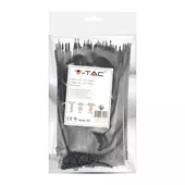 Kép 1/7 - V-TAC fekete, műanyag gyorskötöző 3.5x150mm, 100db/csomag - SKU 11166