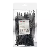 Kép 1/7 - V-TAC fekete, műanyag gyorskötöző 4.5x150mm, 100db/csomag - SKU 11172