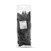 Kép 1/7 - V-TAC fekete, műanyag gyorskötöző 7.6x300mm, 100db/csomag - SKU 11178