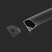 Kép 1/2 - V-TAC fekete színű alumínium LED szalag sarokprofil fedlappal 2m - SKU 2874