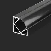 Kép 1/2 - V-TAC fekete színű alumínium LED szalag sarokprofil fedlappal 2m - SKU 2877