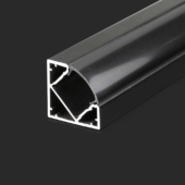 Kép 1/2 - V-TAC fekete színű alumínium LED szalag sarokprofil fedlappal 2m - SKU 2877