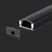 Kép 1/2 - V-TAC fekete színű falon kívüli alumínium LED szalag profil fedlappal 2m - SKU 2873