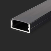 Kép 1/2 - V-TAC fekete színű falon kívüli alumínium LED szalag profil fedlappal 2m - SKU 2876