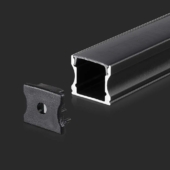 Kép 1/2 - V-TAC fekete színű falon kívüli alumínium LED szalag profil fedlappal 2m - SKU 2878
