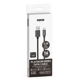 V-TAC fekete, USB - Micro USB 1m hálózati kábel - SKU 8488