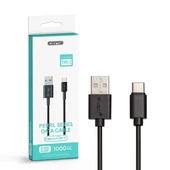 V-TAC fekete, USB - Type-C 1m hálózati kábel - SKU 8483