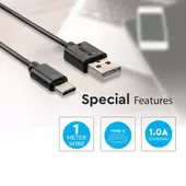 Kép 4/6 - V-TAC fekete, USB - Type-C 1m hálózati kábel - SKU 8483