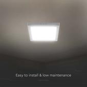 Kép 4/6 - V-TAC felületre szerelhető szögletes Back-Lit LED panel 12W, hideg fehér, 100 Lm/W - SKU 10497