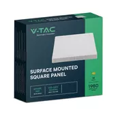 Kép 1/7 - V-TAC felületre szerelhető, műanyag házas, szögletes LED panel 18W, hideg fehér - SKU 10500