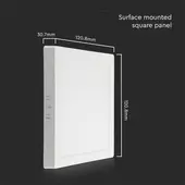 Kép 2/6 - V-TAC felületre szerelhető szögletes Back-Lit LED panel 6W, meleg fehér, 110 Lm/W - SKU 10492