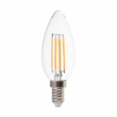 Kép 2/6 - V-TAC fényerőszabályozható 5.5W E14 meleg fehér filament C35 LED gyertya égő - SKU 7806