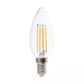 Kép 2/6 - V-TAC fényerőszabályozható 5.5W E14 természetes fehér filament C35 LED gyertya égő - SKU 7807