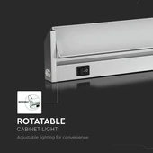 V-TAC forgatható LED bútorvilágító lámpa 10W 58cm meleg fehér - SKU 5068