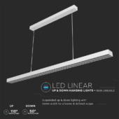 Kép 3/10 - V-TAC függeszthető dimmelhető lineáris LED lámpa UGR&lt;6 118cm 60W természetes fehér - SKU 606