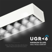 Kép 6/10 - V-TAC függeszthető dimmelhető lineáris LED lámpa UGR&lt;6 118cm 60W természetes fehér - SKU 606