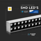 Kép 4/10 - V-TAC függeszthető dimmelhető lineáris LED lámpa UGR&lt;6 118cm 60W természetes fehér - SKU 607