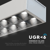 Kép 6/10 - V-TAC függeszthető dimmelhető lineáris LED lámpa UGR&lt;6 118cm 60W természetes fehér - SKU 607