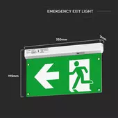 Kép 2/14 - V-TAC függeszthető és felületre szerelhető LED-es EXIT lámpa 2.5W, önteszt gombbal - SKU 7675