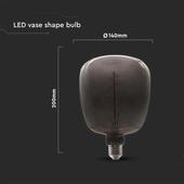 Kép 3/6 - V-TAC füstözött 4W E27 dekor filament égő, váza alakú gömb - SKU 8056