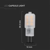 V-TAC G4 LED égő 12V 1,5W természetes fehér - SKU 241