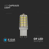 Kép 5/6 - V-TAC G9 LED égő 230V 3W hideg fehér - SKU 21248