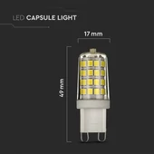V-TAC G9 LED égő 230V 3W meleg fehér - SKU 246