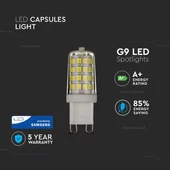 V-TAC G9 LED égő 230V 3W meleg fehér - SKU 246